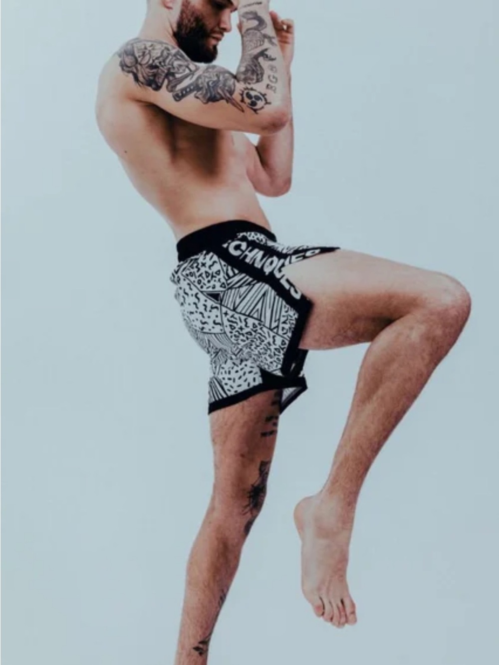 Black & White Graphic Techniques Athletic Shorts